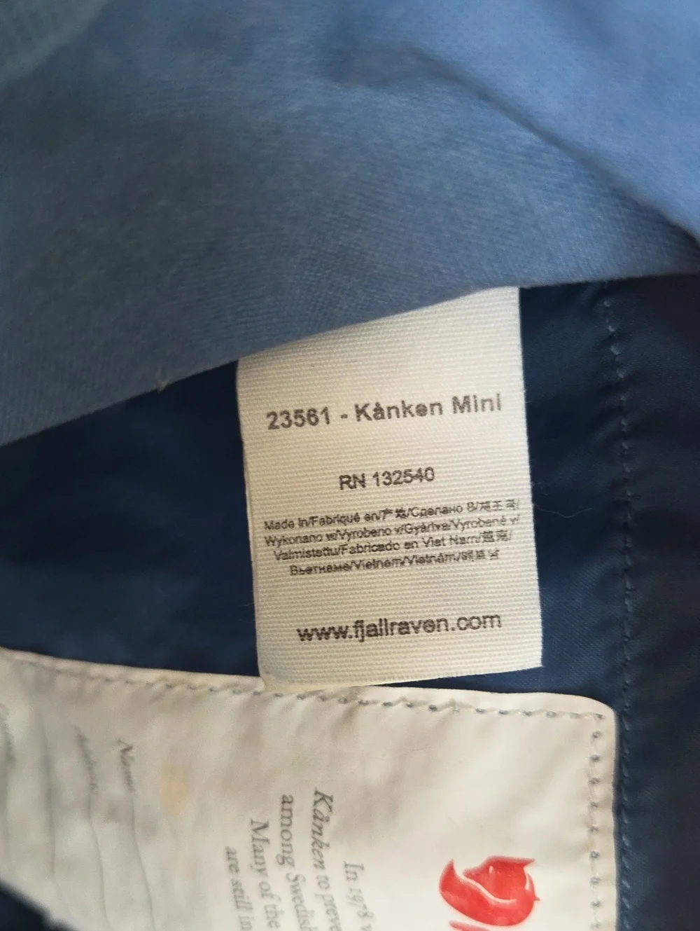 Fjallraven Kanken Mini Backpack Blue